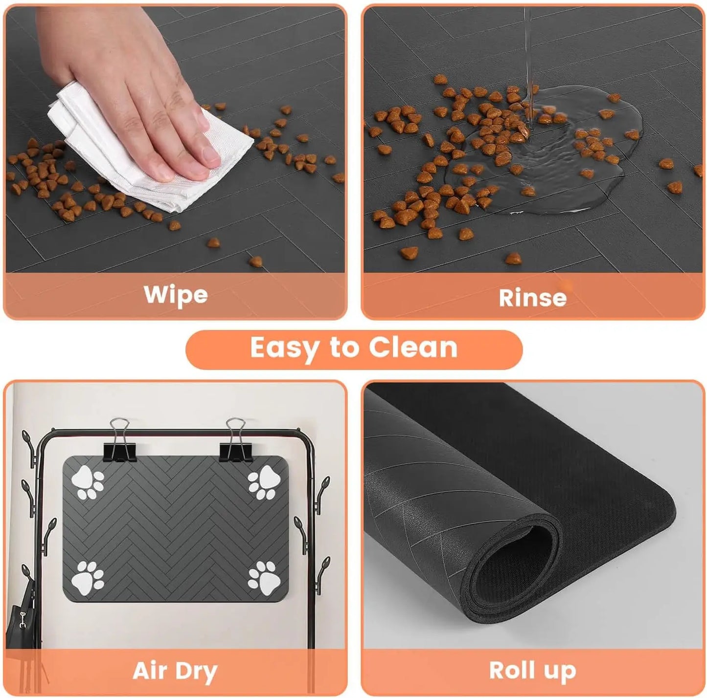 White Paw Feeding Mat