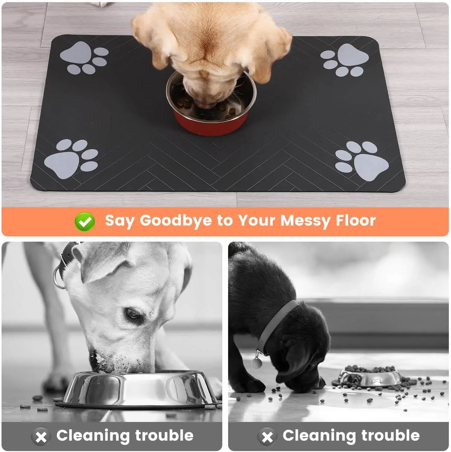 White Paw Feeding Mat