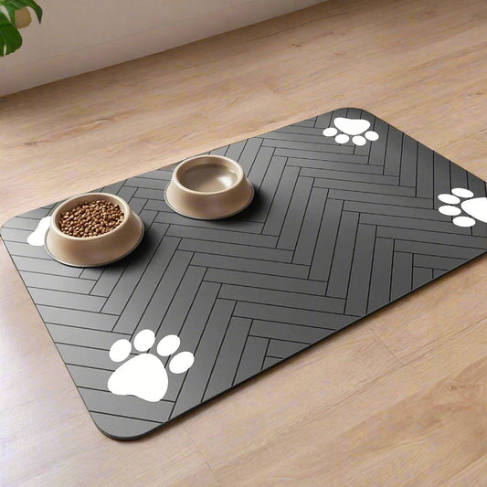 White Paw Feeding Mat